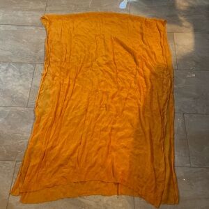 Indian Orange Sheer Duputta Scarf Raw Hems